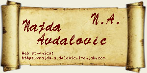 Najda Avdalović vizit kartica